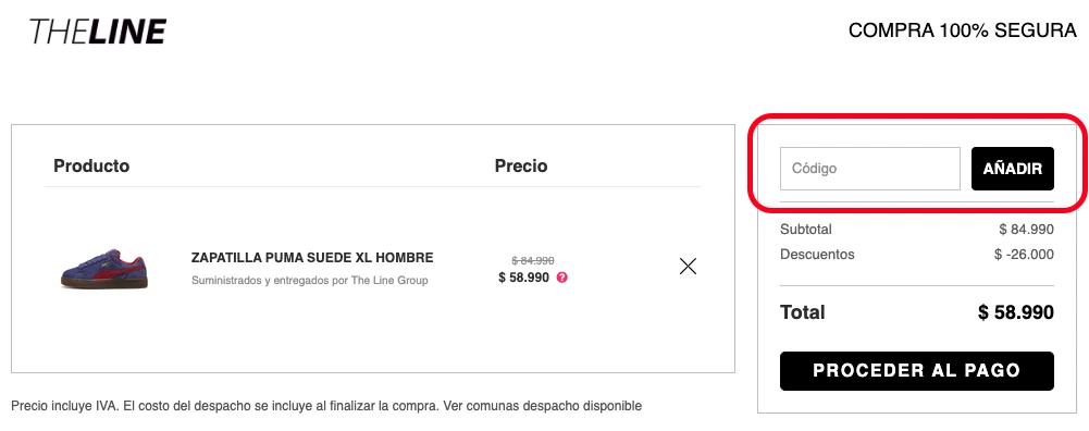 Descuento codigo de descuento the line