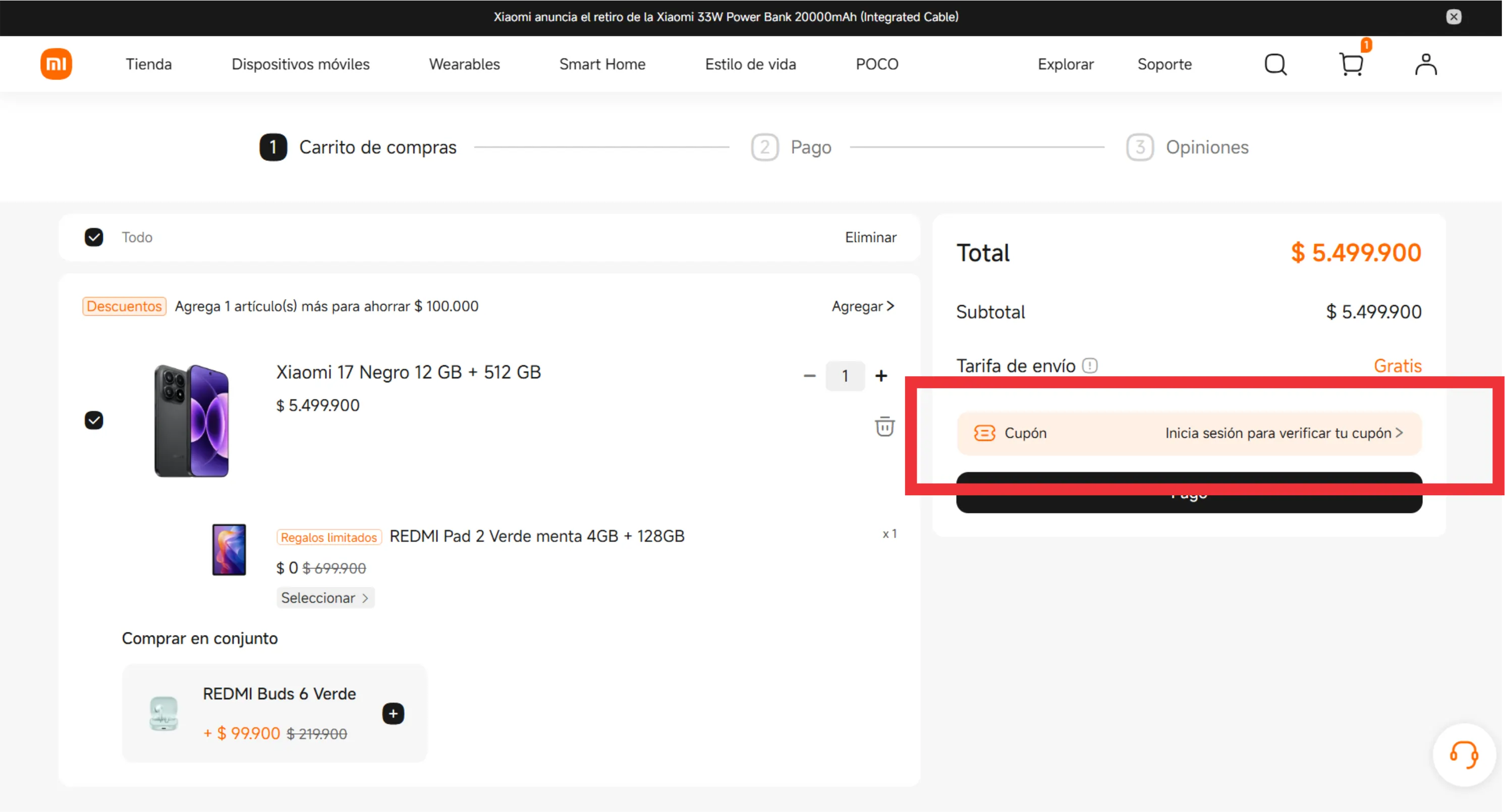 Descuento Código de descuento Xiaomi Colombia